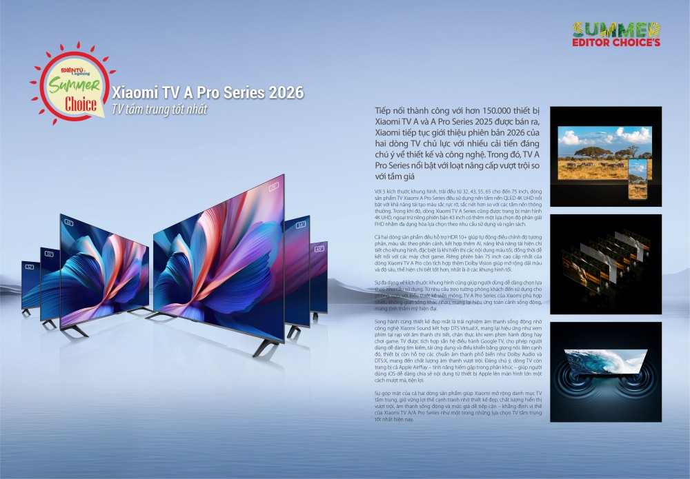 Xiaomi TV A Pro Series 2026: TV tầm trung tốt nhất