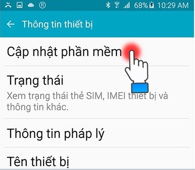 cập nhật phiên bản mới cho điện thoại Samsung