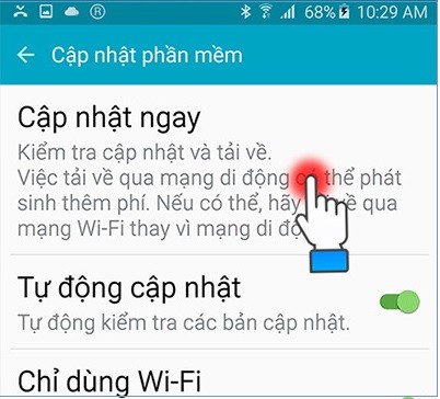 cập nhật phiên bản mới cho điện thoại Samsung
