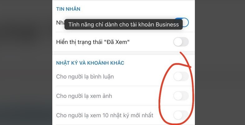 zalo khoá tính năng ứng dụng