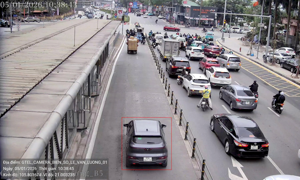 Những xe vi phạm được camera AI phát hiện ngày 5-6/1