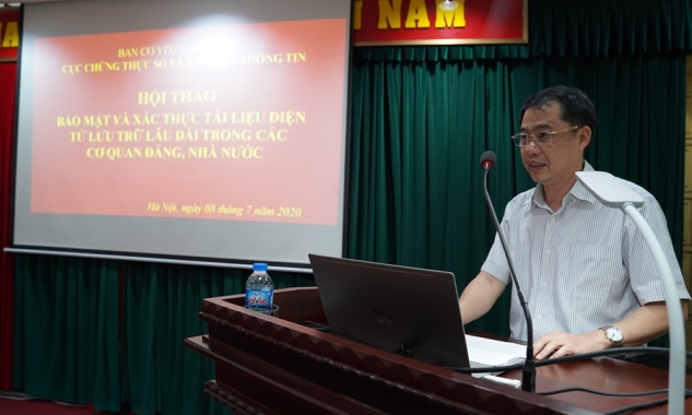 Bảo mật và xác thực tài liệu điện tử lưu trữ lâu dài trong các cơ quan Đảng, Nhà nước