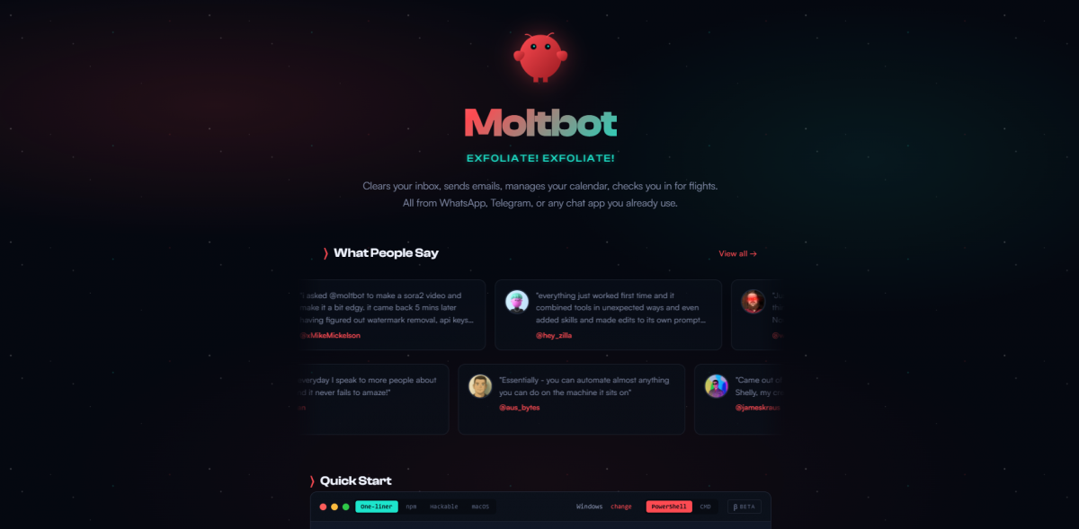 Giao diện AI Moltbot