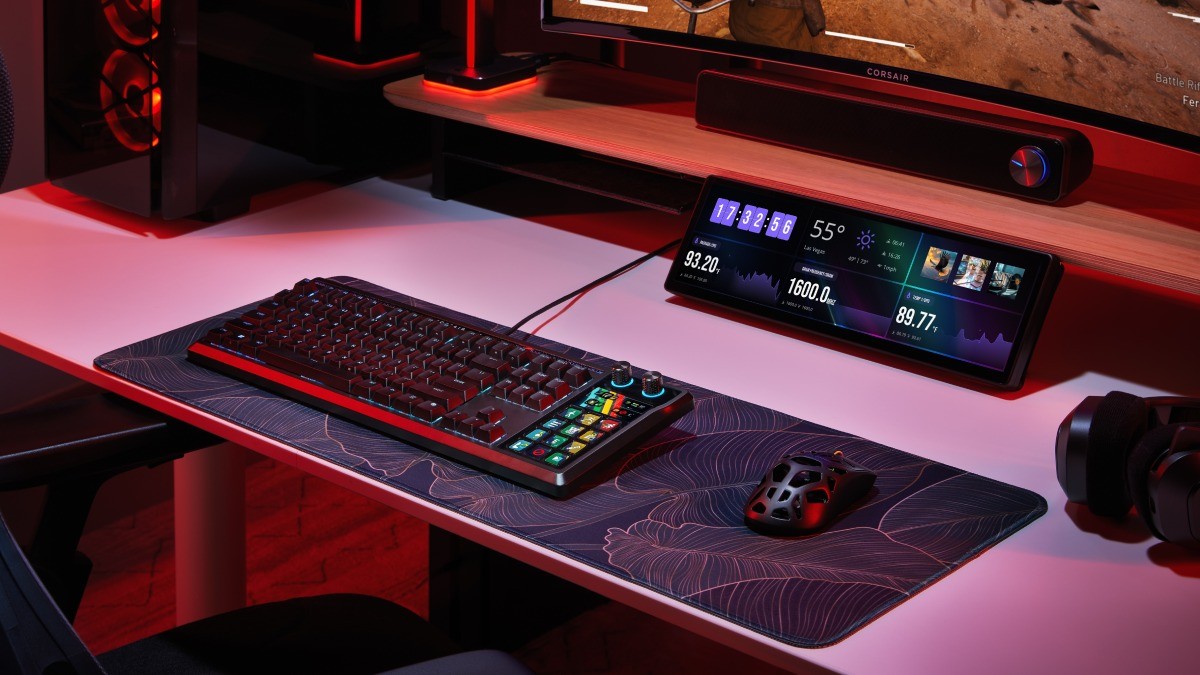 Trọng tâm của GALLEON 100 SD nằm ở bộ Stream Deck tích hợp trực tiếp trên thân bàn phím