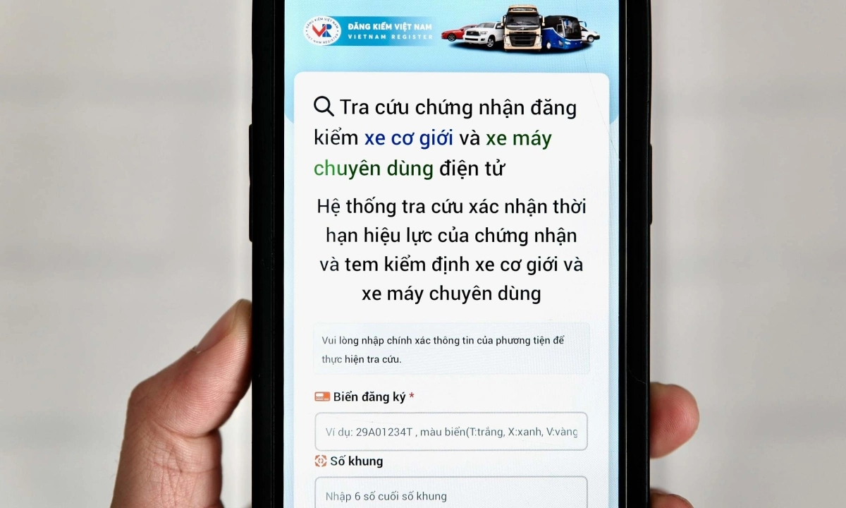 Cách tra cứu giấy kiểm định điện tử trên website từ 1/3