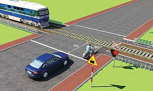 Các phương tiện phải dừng cách đường ray tàu hỏa bao nhiêu mét?