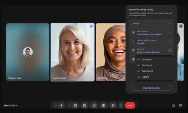 Google Meet cho chọn nội dung ghi chú, thêm theo dõi quyết định