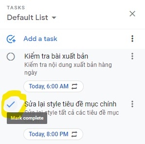 Tác vụ đã hoàn thành