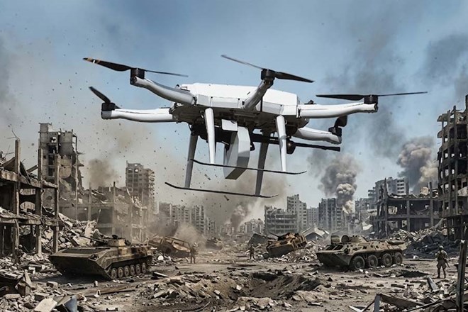 Serbia ra mắt UAV mang súng máy có thể khai hỏa tự động