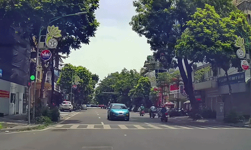 Ôtô đi ngược chiều vẫn dừng chờ đèn đỏ